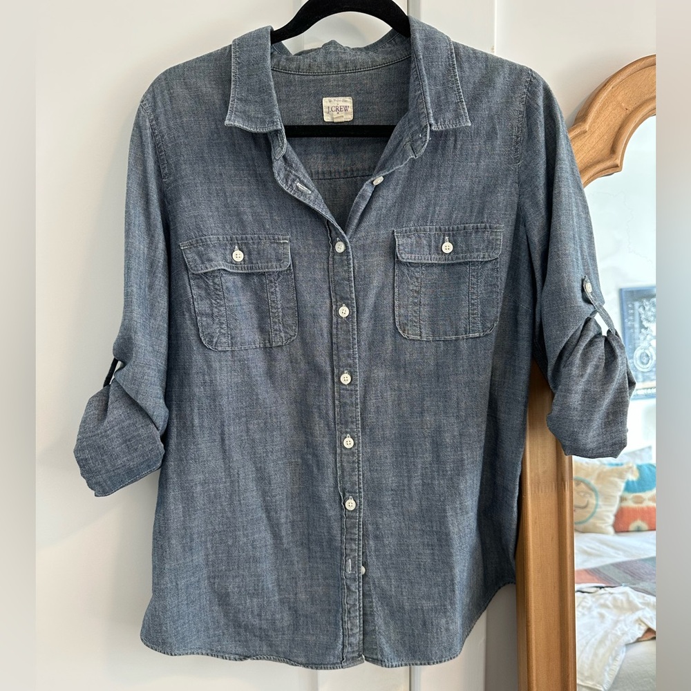 J Crew Chambray button down - size M